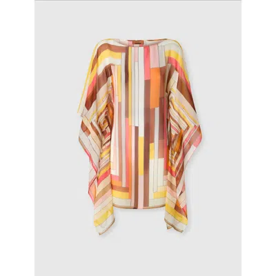 Missoni Short Printed Silk Kaftan With Wide Sleeves
