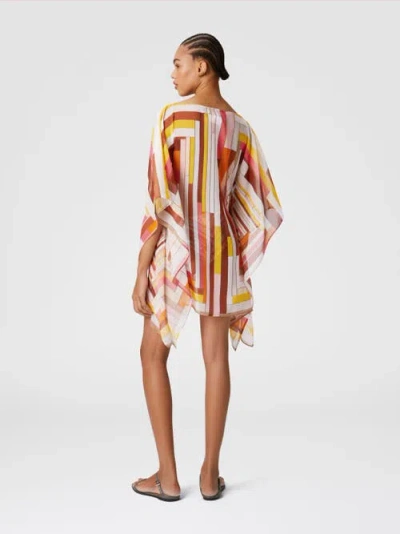 Missoni Short Printed Silk Kaftan With Wide Sleeves