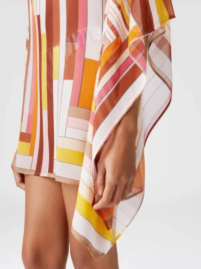 Missoni Short Printed Silk Kaftan With Wide Sleeves