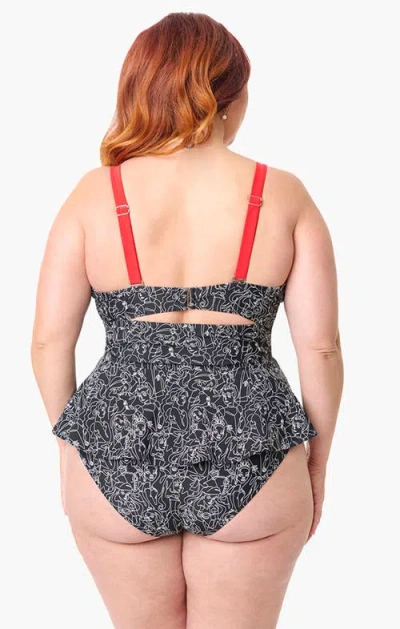 Unique Vintage Plus Size Peplum Solana Tankini Swim Top
