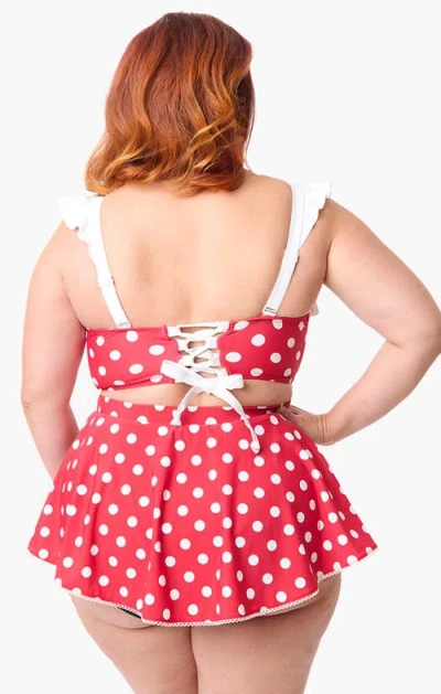 Unique Vintage Plus Size Ruffled Longline Southampton Swim Top