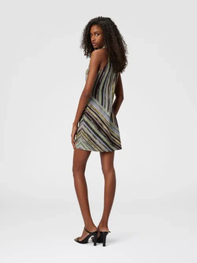 Missoni Striped Knit Halter Neckline Sleeveless Dress In Multi
