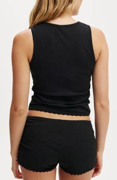 Cotton On Body Rib Lace Ruched Tank