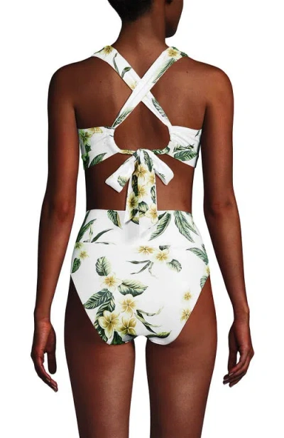 Lands' End Chlorine Resistant V-neck Midkini Swimsuit Top And High Leg High Waisted Bottoms 2 Piece