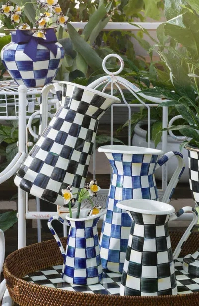 Mackenzie-childs Mackenzie Childs Royal Check Enameled Steel Practical Pitcher