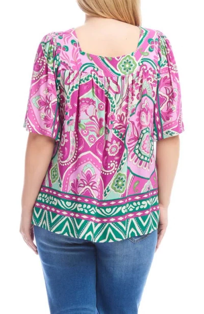 Karen Kane Plus Size Flare Sleeve Square Neck Top