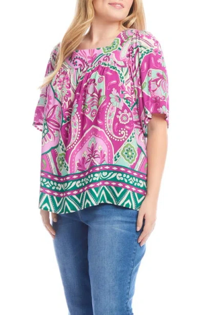 Karen Kane Plus Size Flare Sleeve Square Neck Top
