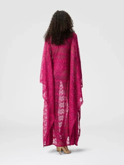 Missoni Long Cover-up Caftan In Zigzag Lamé Viscose