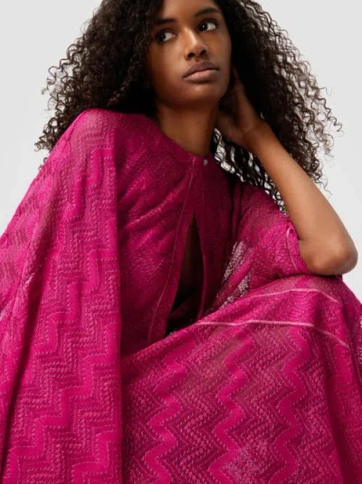 Missoni Long Cover-up Caftan In Zigzag Lamé Viscose