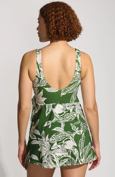 Lands' End Side Tie Mini Swim Dress Swimsuit