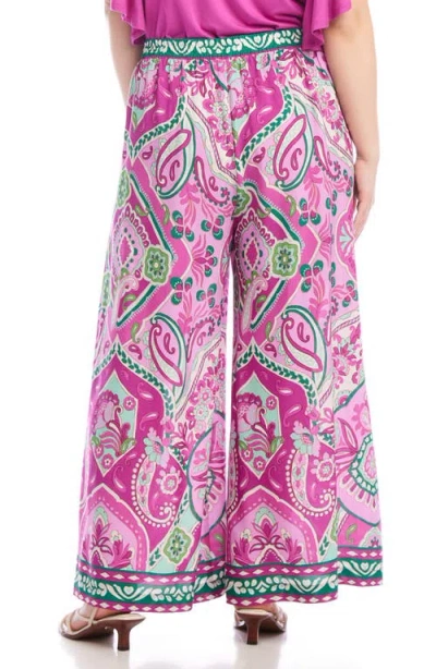 Karen Kane High Waist Wide Leg Pants In Pink