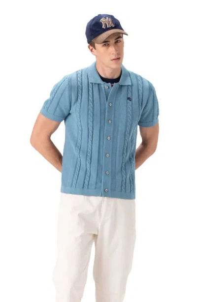 Members Only Jc Polo Cable-knit Sweater In Blue