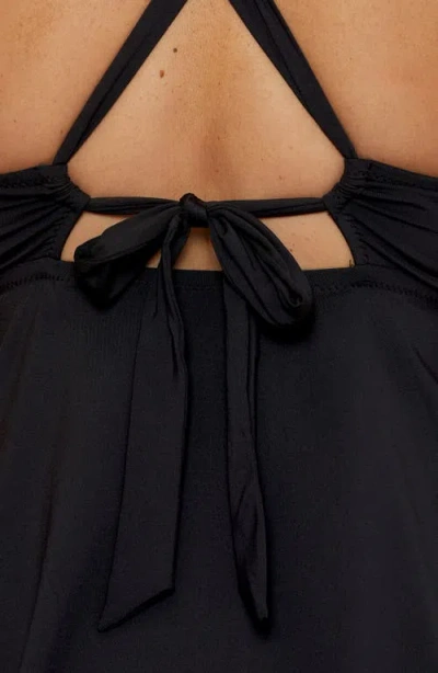 Becca Etc Plus Size Marble Canyon High Waist Bikini Bottoms In Black