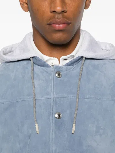 Eleventy Leather Bomber Jacket