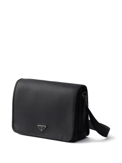 Prada Textured Leather Messenger Bag