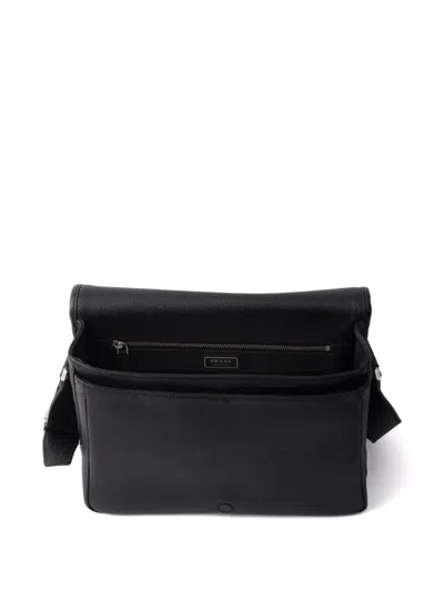 Prada Textured Leather Messenger Bag