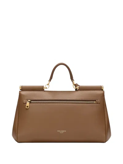 Dolce & Gabbana Handbag Soft Leather Padlock Detail In Neutral