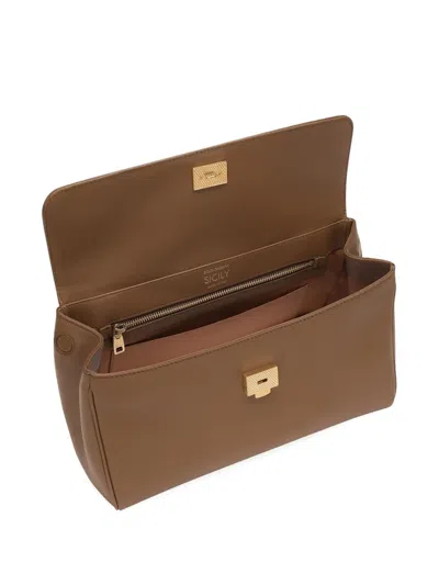 Dolce & Gabbana Handbag Soft Leather Padlock Detail In Neutral