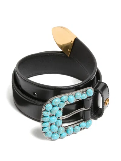 Valentino Garavani Vlogo Signature Brushed Calfskin Belt 30 Mm Woman Black 100
