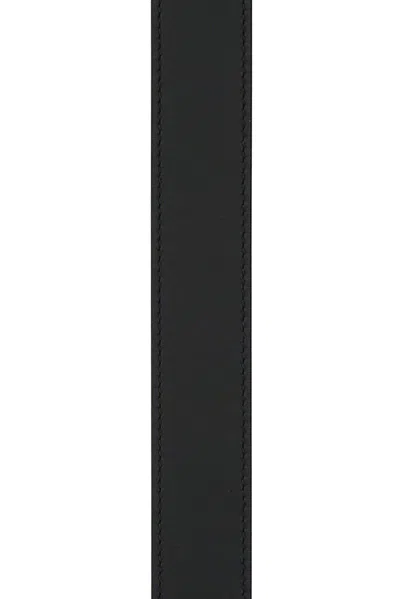 Gucci Black Reversible Belt With Buckle With Double G Logo In Leather Man In Black