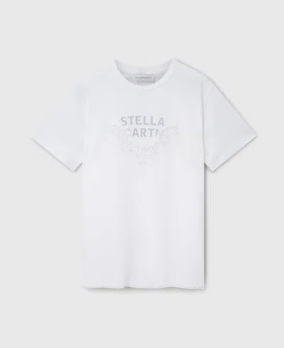 Stella Mccartney Lace-insert Graphic Boxy T-shirt In White