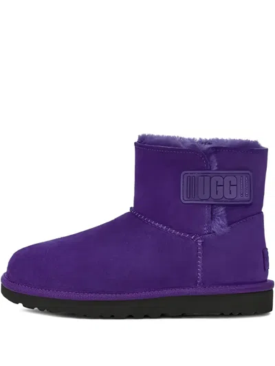 Ugg Mini Bailey Logo Strap "purple" Ankle Boots