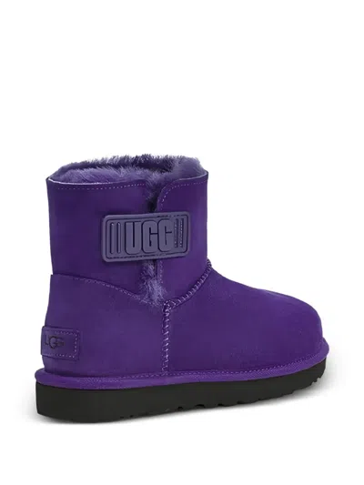 Ugg Mini Bailey Logo Strap "purple" Ankle Boots