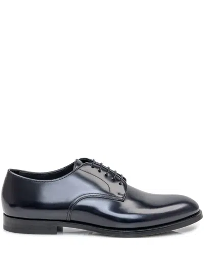 Doucal's Black Patent Leather Derby Lace-ups In Black