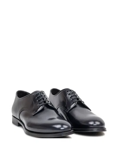 Doucal's Black Patent Leather Derby Lace-ups In Black
