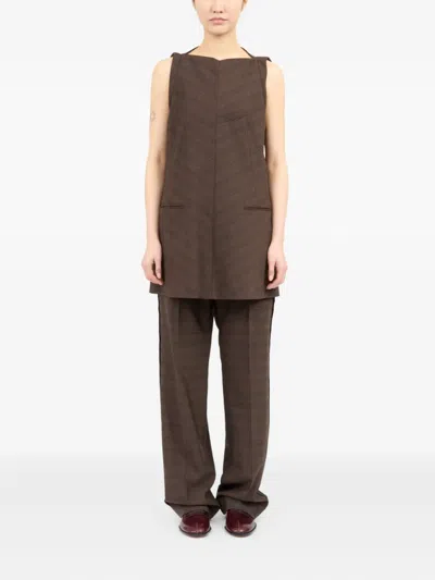 Mm6 Maison Margiela Structured Plaid Shift Dress