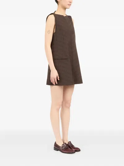 Mm6 Maison Margiela Structured Plaid Shift Dress