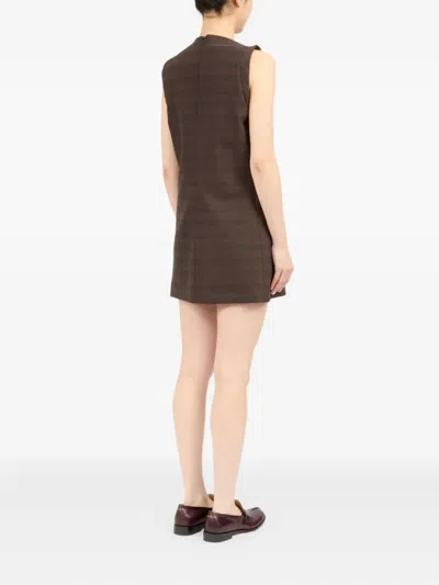 Mm6 Maison Margiela Structured Plaid Shift Dress