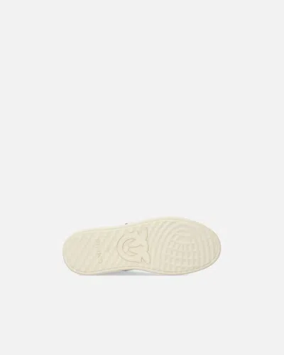 Pinko Chaussures De Tennis En Cuir Avec Logo Noir Et Blanc