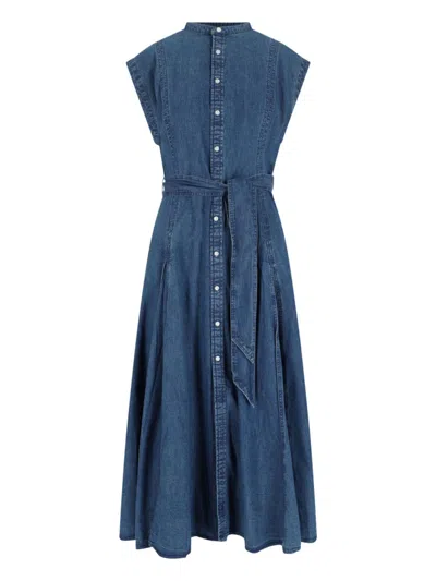 POLO RALPH LAUREN DENIM MIDI DRESS 