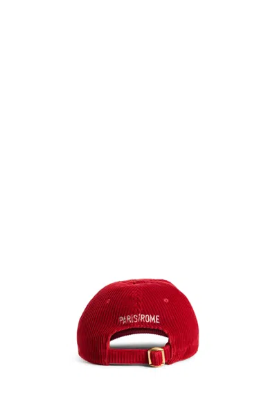 Valentino Garavani Corduroy Curved Brim Baseball Hat In Red