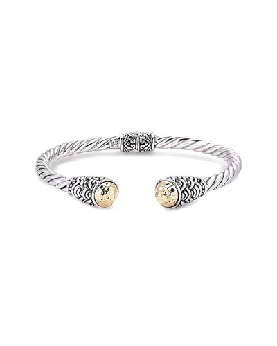 Samuel B. 18k & Silver Twisted Cable Bangle Bracelet