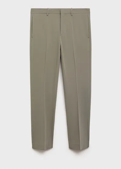 Mango Man Stretch Fabric Super Slim-fit Suit Trousers Green