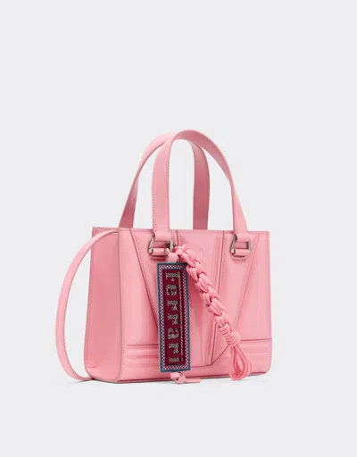 Ferrari Reconditioned By  Gt Mini Tote Bag In Patent Leather With Scoubidou Detail