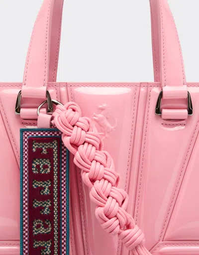 Ferrari Reconditioned By  Gt Mini Tote Bag In Patent Leather With Scoubidou Detail
