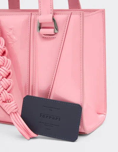 Ferrari Reconditioned By  Gt Mini Tote Bag In Patent Leather With Scoubidou Detail