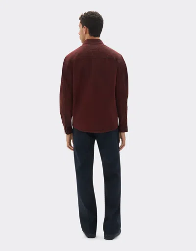 Ferrari Reconditioned By  Cotton Overshirt Jacket In Burgundy