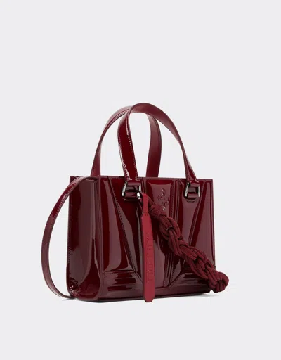 Ferrari Reconditioned By  Gt Mini Tote Bag In Patent Leather With Scoubidou Detail