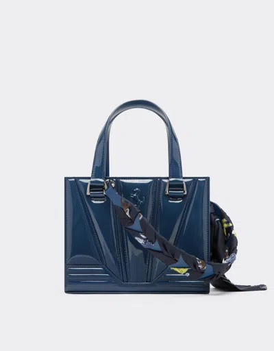 Ferrari Reconditioned By  Gt Mini Tote Bag In Patent Leather With Shelley Scarf