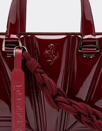 Ferrari Reconditioned By  Gt Mini Tote Bag In Patent Leather With Scoubidou Detail