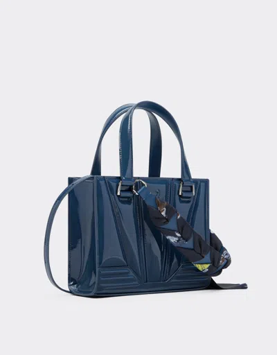 Ferrari Reconditioned By  Gt Mini Tote Bag In Patent Leather With Shelley Scarf
