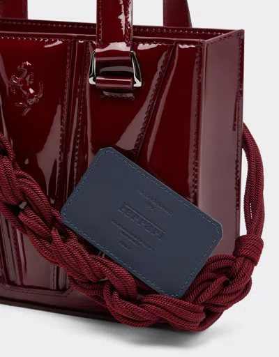 Ferrari Reconditioned By  Gt Mini Tote Bag In Patent Leather With Scoubidou Detail