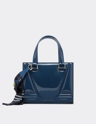 Ferrari Reconditioned By  Gt Mini Tote Bag In Patent Leather With Shelley Scarf