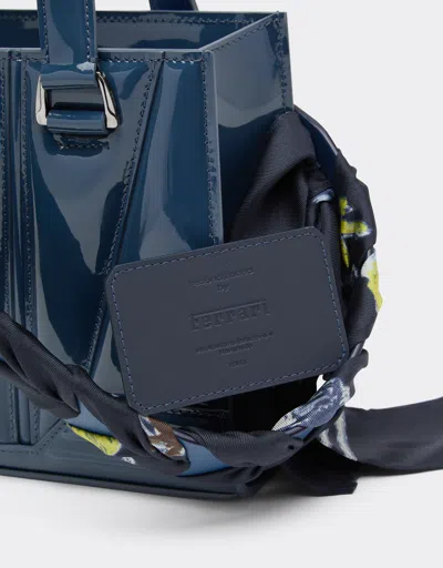 Ferrari Reconditioned By  Gt Mini Tote Bag In Patent Leather With Shelley Scarf
