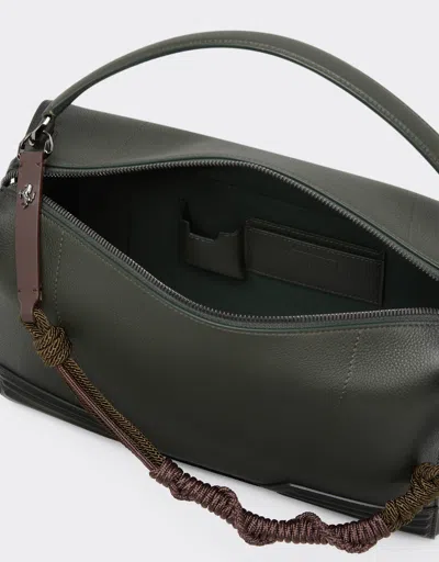 Ferrari Reconditioned By  Gt Soft Shoulder Bag In Gradient-effect Leather With Scoubidou Deta