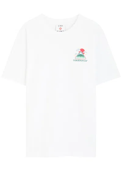 Casablanca Mountains Waves Print T-shirt In White